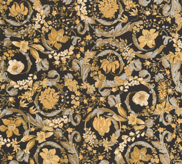 Versace carta da parati barocco Pompei 962155 marrone / giallo / oro - Carta  da parati di design in tessuto non tessuto con motivo elegante - Alta  Qualità